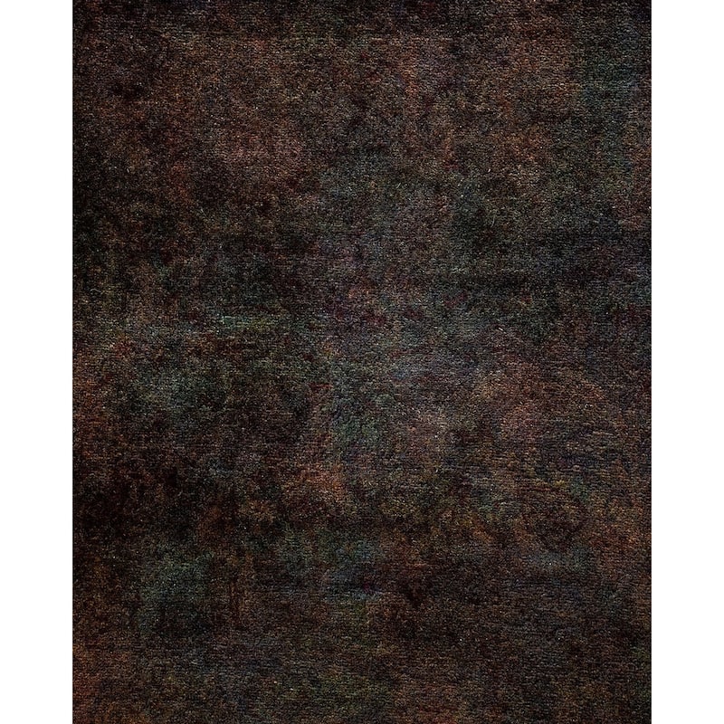 Overton Handknotted Wool Vintage Inspired Contemporary Overdyed Brown Area Rug - 18' 9" x 12' 5"
