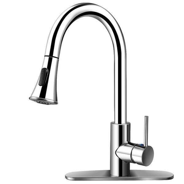Shop Gymax Kitchen Faucet Single Handle Brushed Nickel W Pull Down