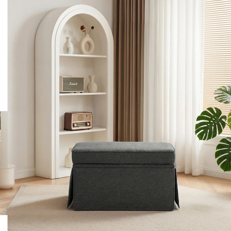 Skirted Oversized Storage Ottoman