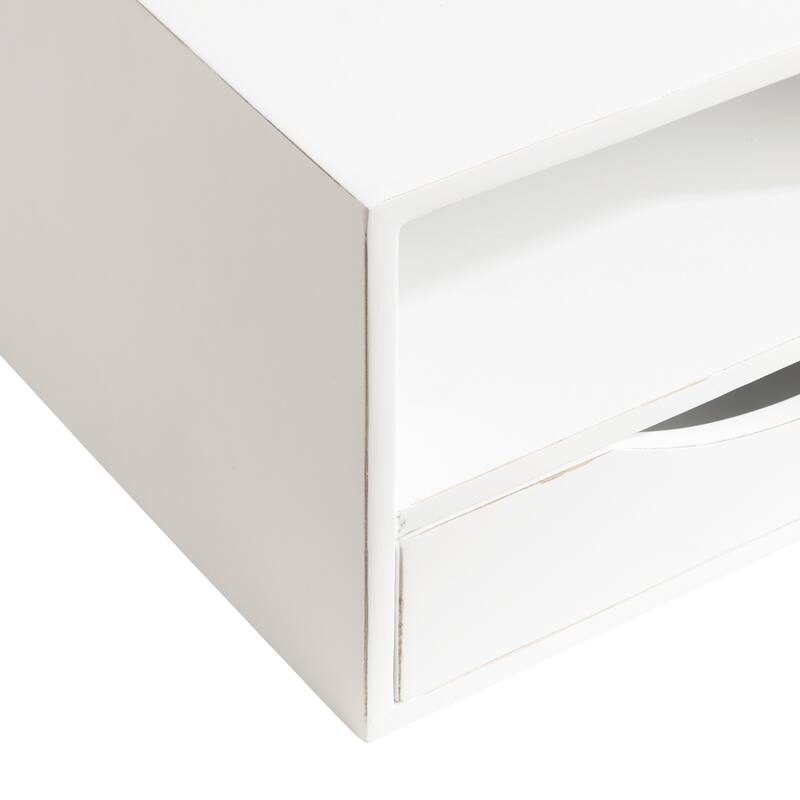 Kate and Laurel Hutton Floating Wall Shelf with Drawer - 12.5x10x7