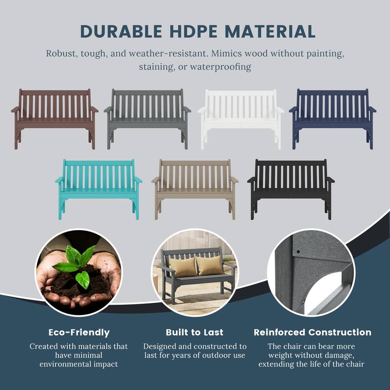 Laguna Poly 51 Inch Garden Bench