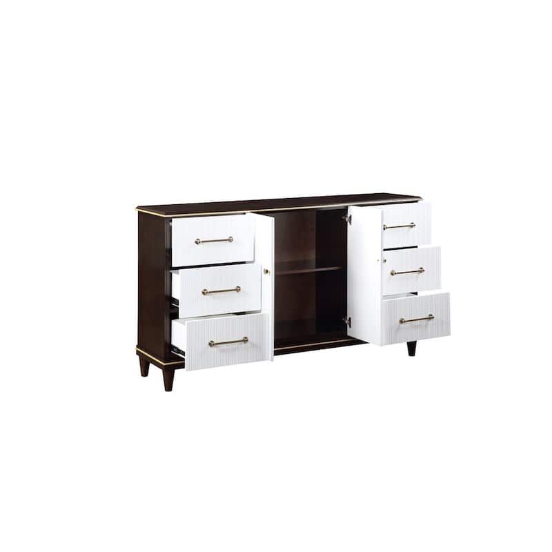 Eden 6 Piece White Espresso Panel Bedroom Set