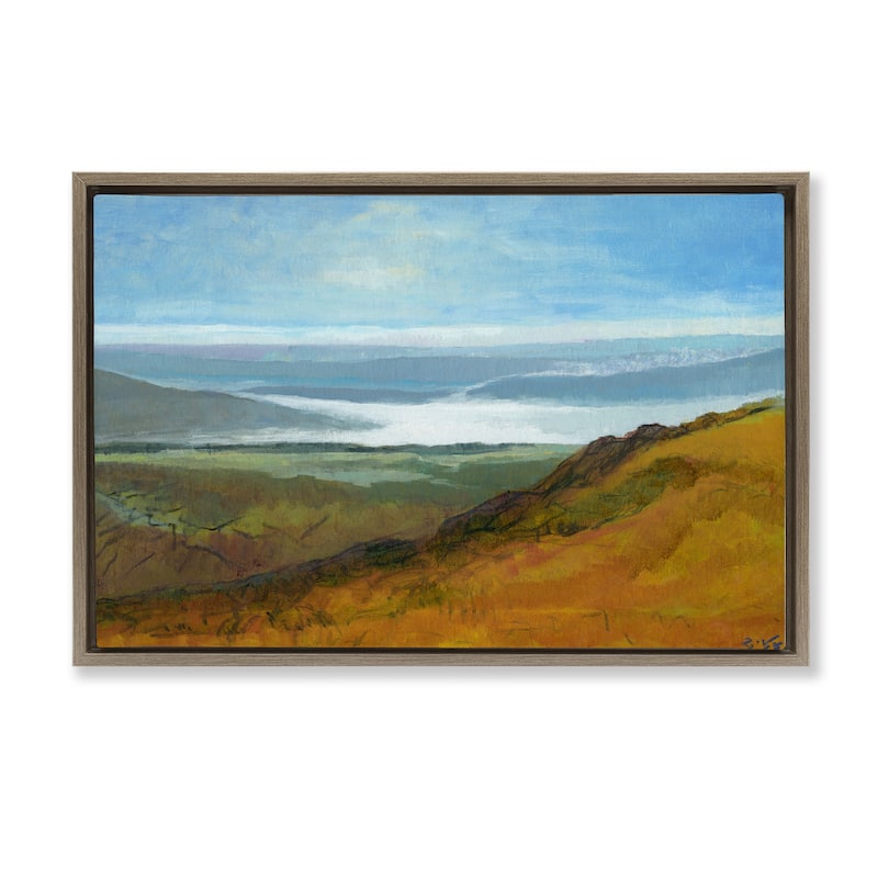 Stupell Vast Serene Hills Framed Floater Canvas Wall Art Design By Dita Jacobovitz - 31 x 21 - Brown