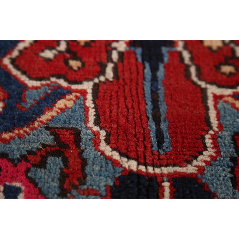 Hand Knotted Oriental 100% Wool Carpet Traditional Geometric Red Tabriz Area Rug - 10' 7'' X 7' 3''