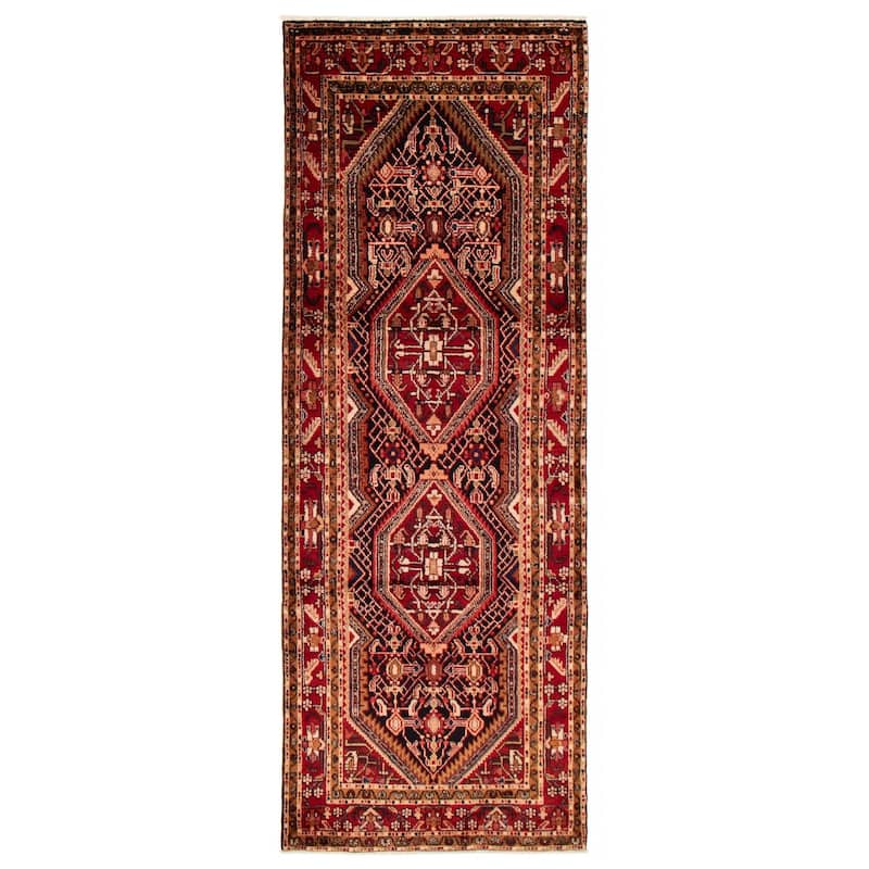 ECARPETGALLERY Hand-knotted Anatolian Vintage Red Wool Rug - 3'10 x 10'8 - Red - 3'10 x 10'8