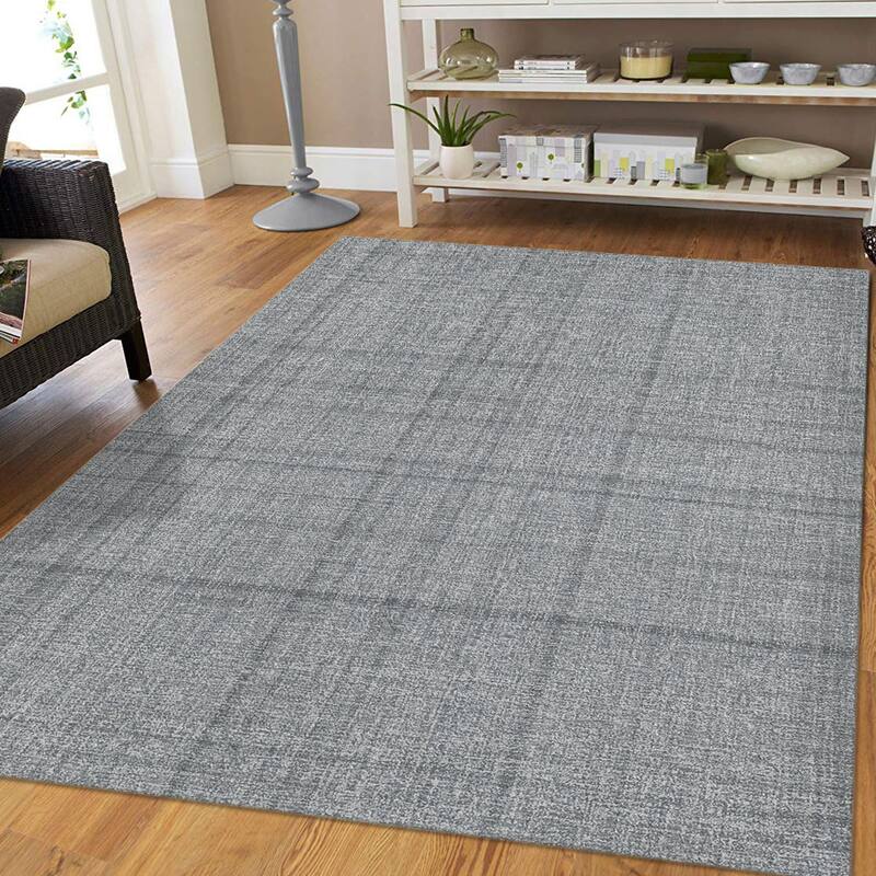 Copper Grove Clare Plaid Hand-Tufted Wool Area Rug - 7'6" x 9'6" - Gray