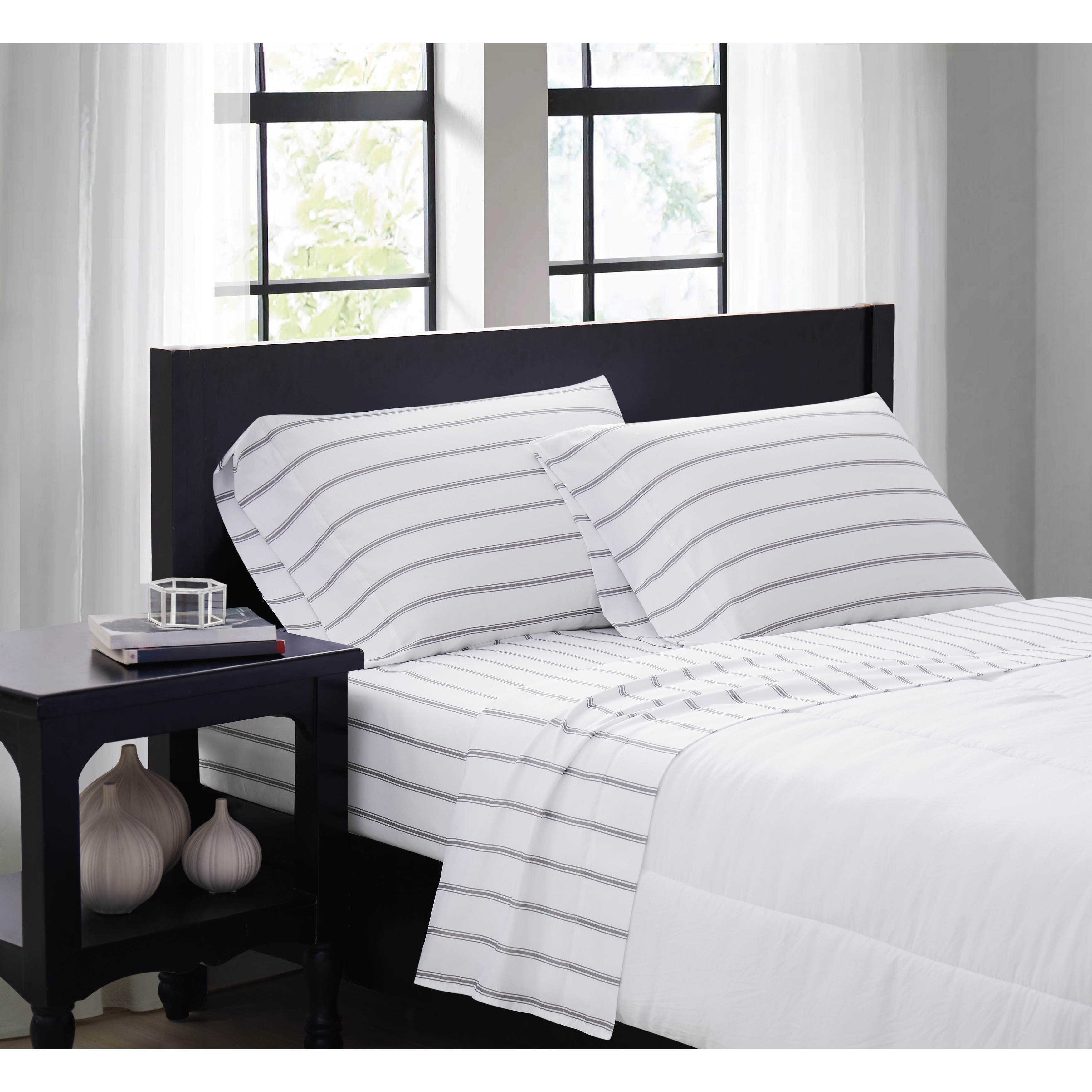 Truly Soft Ticking Stripe 4 Piece Sheet Set