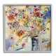 preview thumbnail 15 of 20, Painted Flowers Line Drawing Framed Giclee Texturized Art - Multi-Color 12 x 12 - Grey