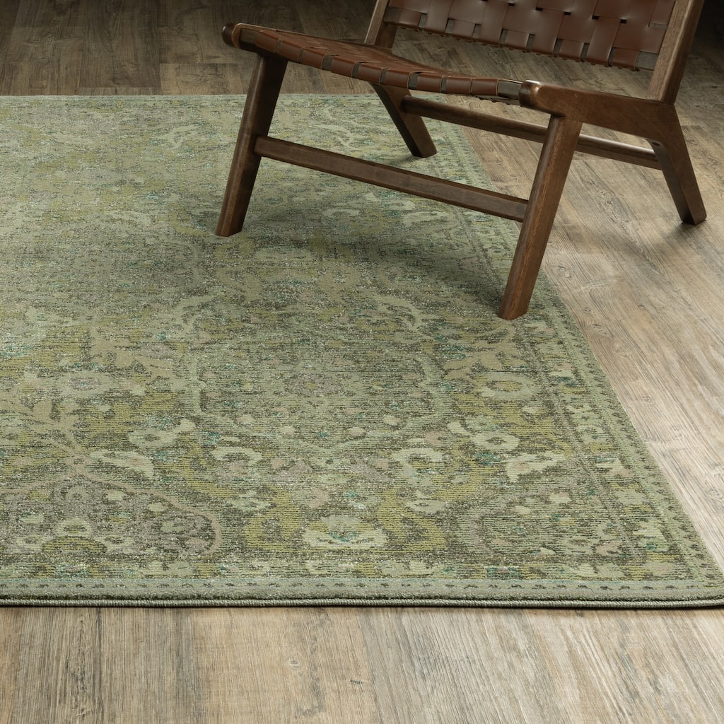 Style Haven Adalynn Vintage Medallions Green/Gold Area Rug