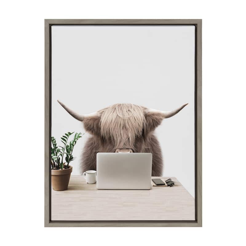 Kate and Laurel Sylvie Harry Frame Canvas by The Creative Bunch Studio - 18x24 - Plastic - Grey