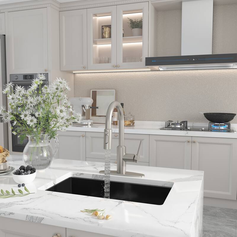 3-Function Single Handle Pull Down Sprayer Kitchen Faucet