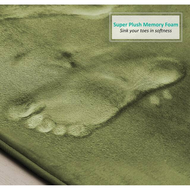 Clara Clark Ultra Soft Plush Bathroom Rug - Non-Slip, Velvet, Memory Foam Bath Mat - Set of 2
