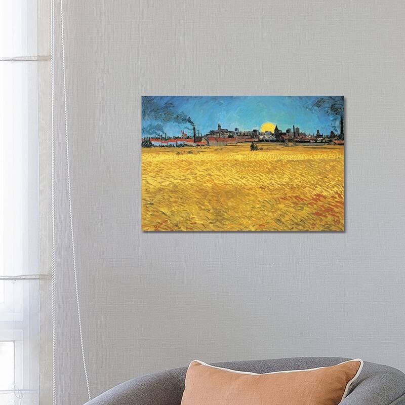 iCanvas "Sunset - Wheat Fields Near Arles, 1888" by Vincent van Gogh Canvas Print - 18x26x1.5