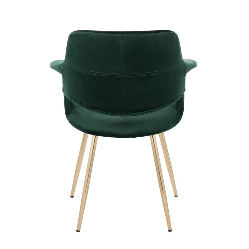 Silver Orchid Fauske Upholstered Chair with Metal Legs - Set of 2