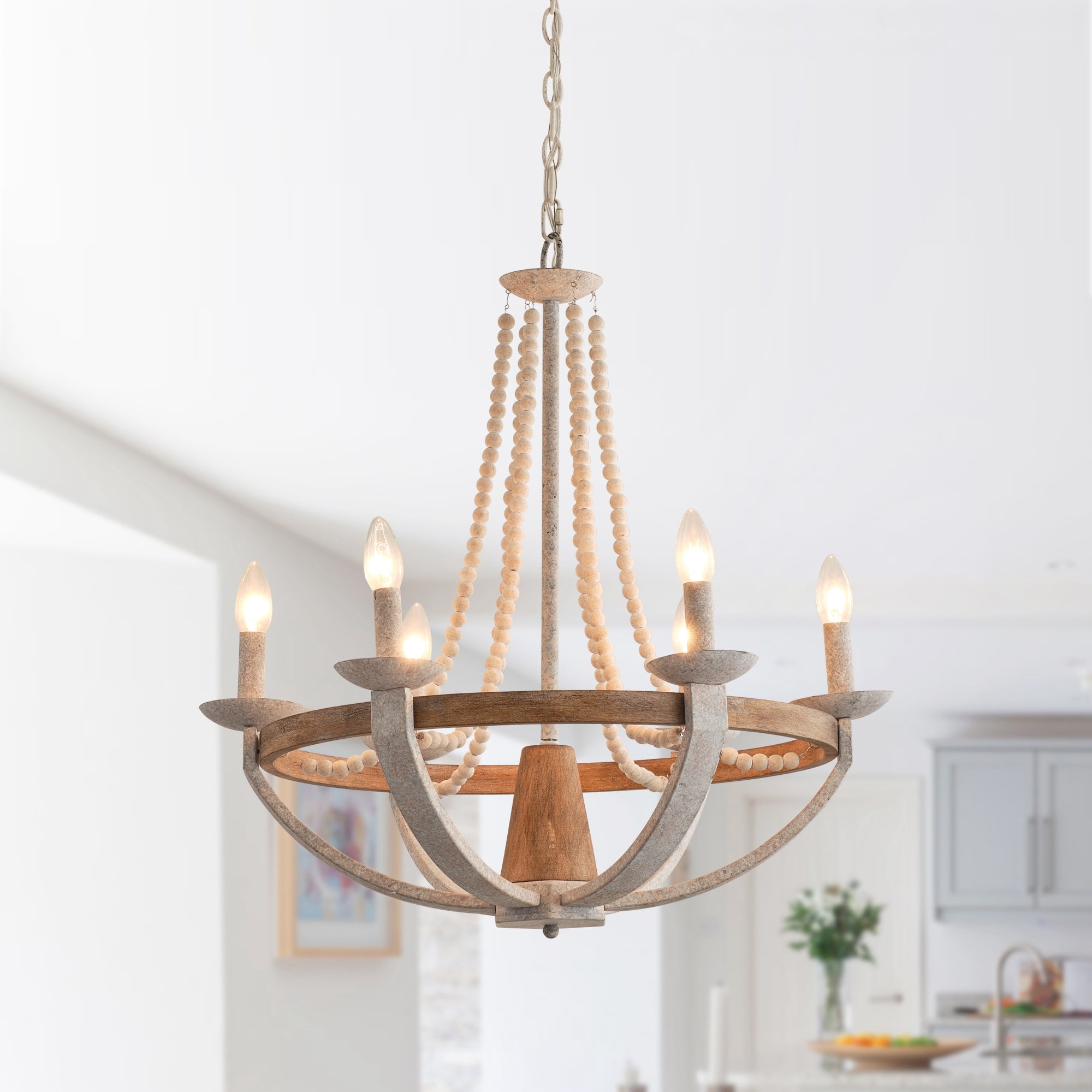 White online coastal chandelier