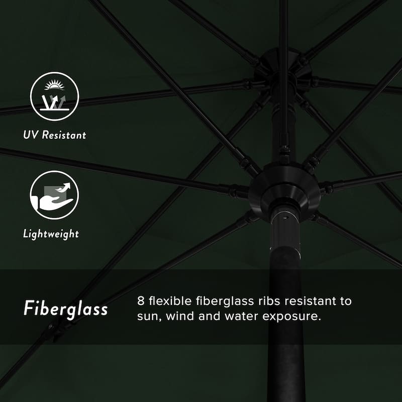 California Umbrella 11' Rd. Alum/Fiberglass Rib Patio Umb,Crank Lift/Collar Tilt, Dbl Wind Vent, Black Finish, Sunbrella Fabric