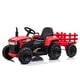 preview thumbnail 21 of 43, 12V Kids Ride On Tractor with Trailer, Battery Powered Electric Car w/ Music, USB, Music, LED Lights
