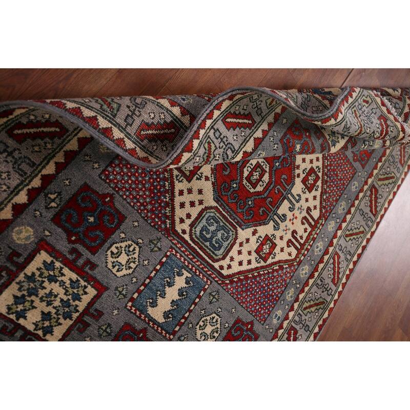 Traditional Kazak Accent Rug Hand-Knotted Wool Carpet - 3'3" x 4'11"