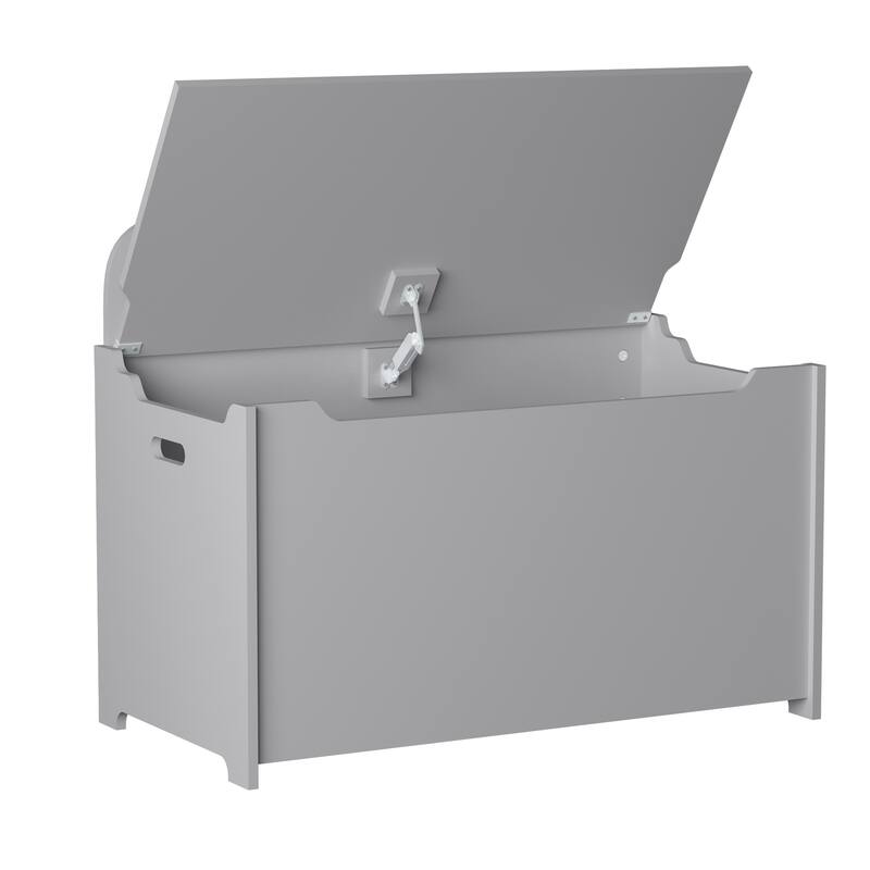 30" Kids Wooden Toy Box/Bench with Safety Hinged Lid