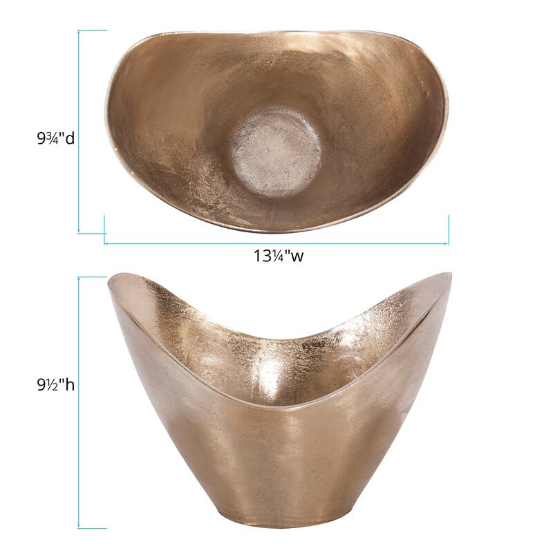 Allan Andrews Raw Gold Aluminum Decorative Hi-Lo Bowl