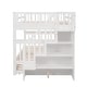 preview thumbnail 13 of 37, Full-Over-Full Convertible Bunk Bed with Storage Stairway & Twin Trundle, Soild Wood Bunk Bed Frame w/Full-Length Guardrail