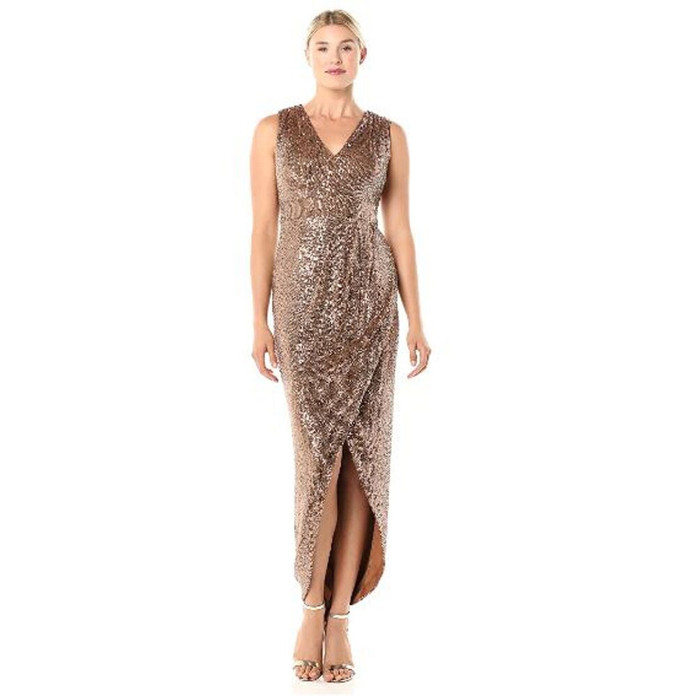 calvin klein gold sequin dress