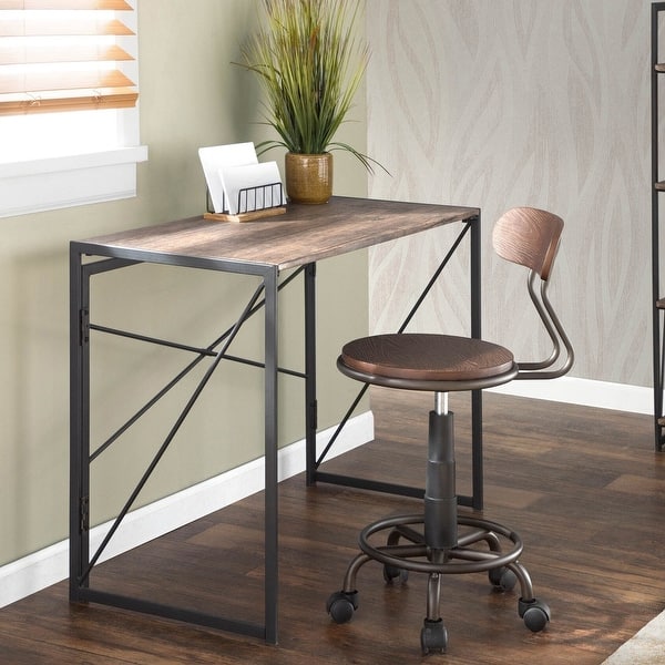slide 1 of 11, Carbon Loft Goddard Industrial Metal and Wood Office Desk