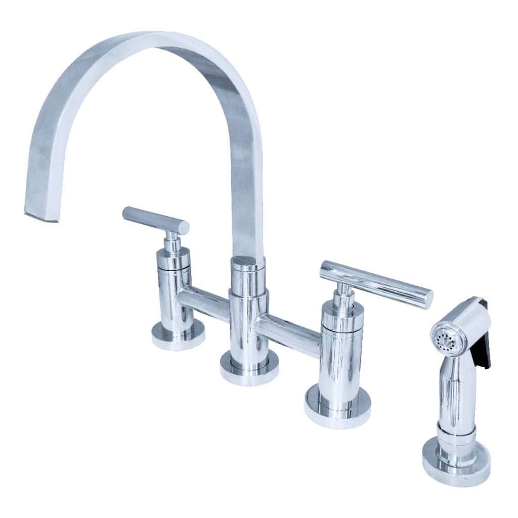 Kingston Brass Manhattan Bridge Kitchen Faucet with Brass Spray