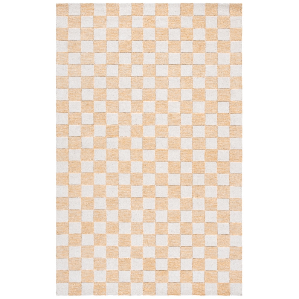 SAFAVIEH Handmade Ebony Gulnur Farmhouse Checkered Wool Rug