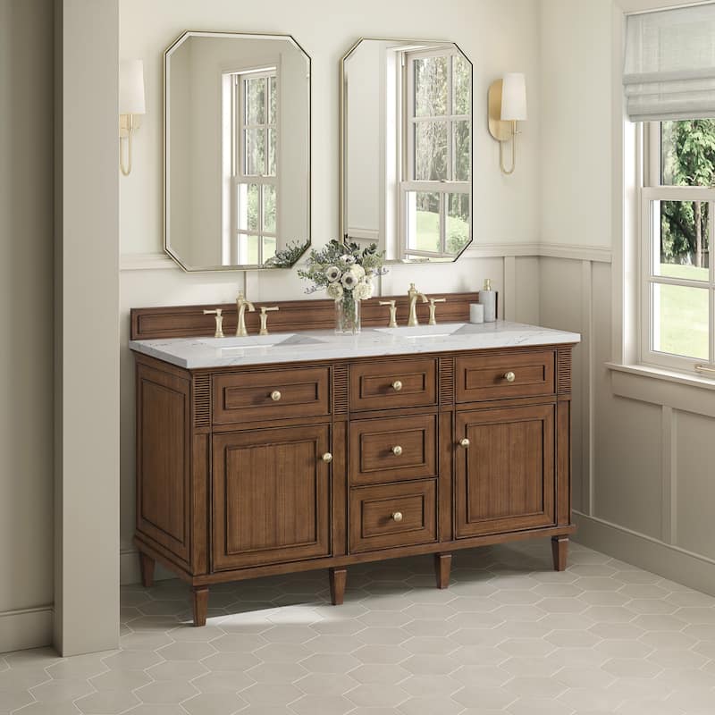 James Martin Vanities 424-V60D-3ENC Lorelai 60" Double Basin Wood