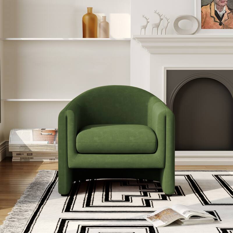 Modern Upholstered Barrel Accent Chair