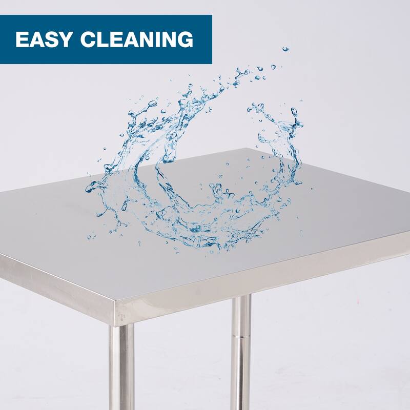 48''*24'' Commercial Work Table for Restaurant and Home Stainless Steel Kitchen Prep Table with Under Shelf with wheels