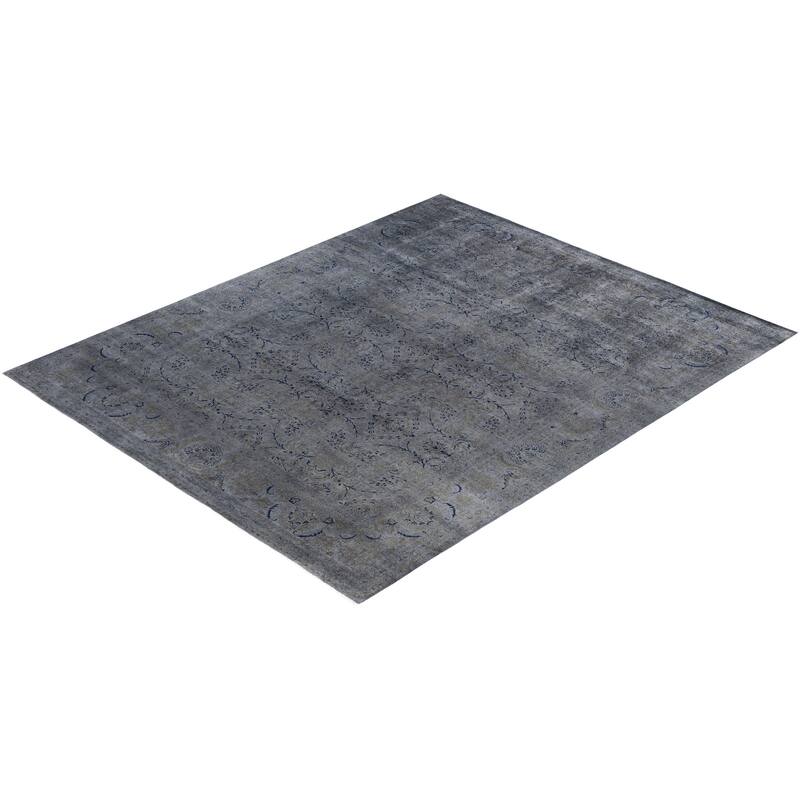 Overdyed One-of-a-Kind Hand-Knotted Area Rug - Black - 8' 2" x 10' 2"