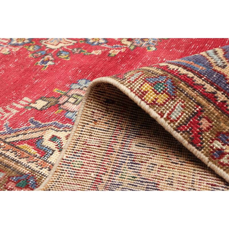 ECARPETGALLERY Hand-knotted Antalya Vintage Red Wool Rug - 9'3 x 11'11