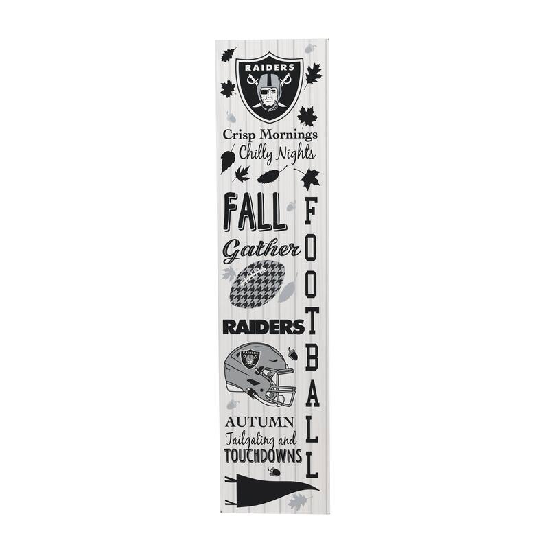 47" Double Sided Seasonal Porch Leaner, Las Vegas Raiders - 47" x 11.25"