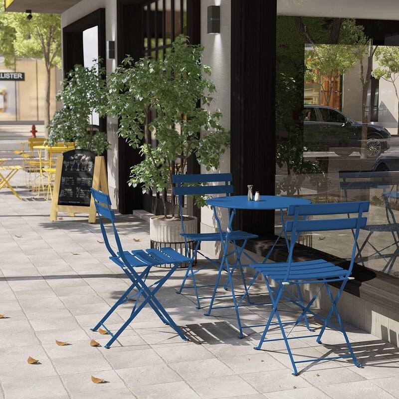 3 Piece Foldable Patio Set, Bistro Set, Outdoor Table and Chairs