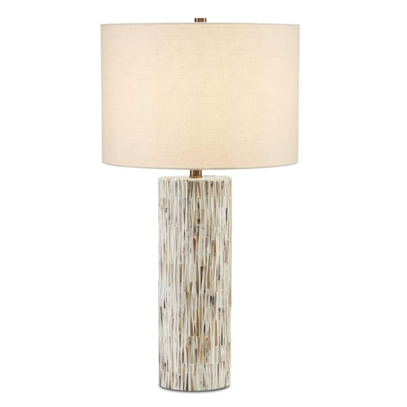 Currey & Company Aquila Table Lamp - 29.5"h x 16"dia - 29.5"h x 16"dia - Natural Bone/Antique Brass