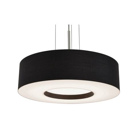 AFX Montclair 12-inch Satin Nickel LED Pendant, Black Shade