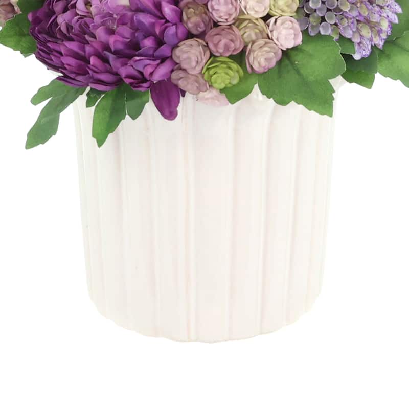 Floral Centerpiece with Dahlias, Mums and Succulents - 9