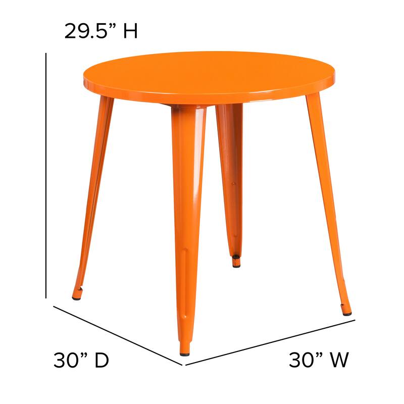 30'' Round Metal Indoor-Outdoor Table - 30"W x 30"D x 29.5"H