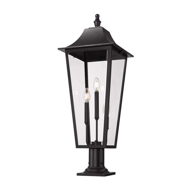 Gannon 3 Light Outdoor Pier Mounted Fixture in Black