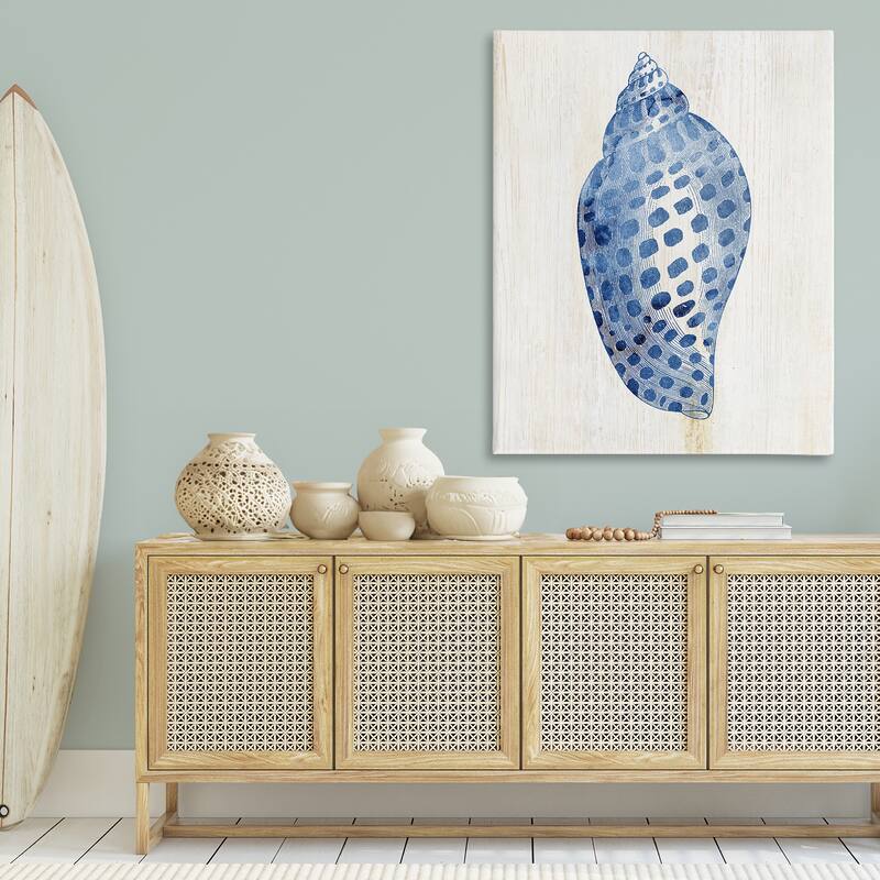 Stupell Spotted Blue Cowrie Shell Canvas Wall Art Design By Susan Arnot