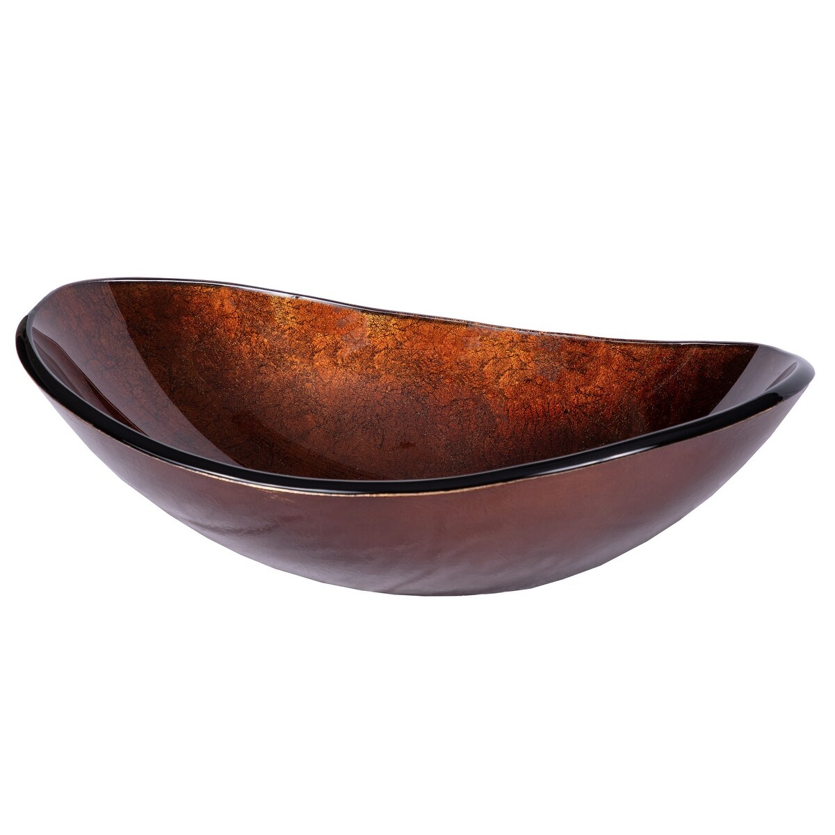 Eden Bath Canoe Shaped Red Copper Reflections Gl Vessel Sink Eden Bath Canoe Shaped Red Copper Reflections Gl Vessel Sink