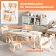 preview thumbnail 9 of 31, Gymax Kids Height Adjustable Table and 4 Chairs Set with Graffiti