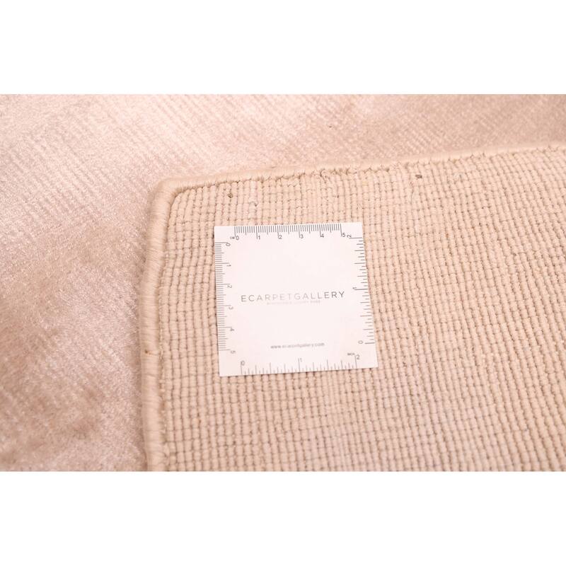 ECARPETGALLERY Hand Loomed Elysian Beige Viscose Rug - 6'6 x 9'9