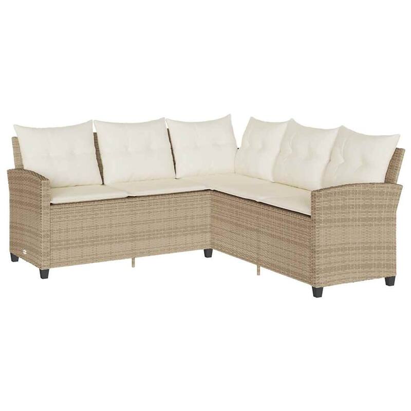 vidaXL Garden Sofa Set Beige, Cream White - 29.9 x 29.9 x 29.1
