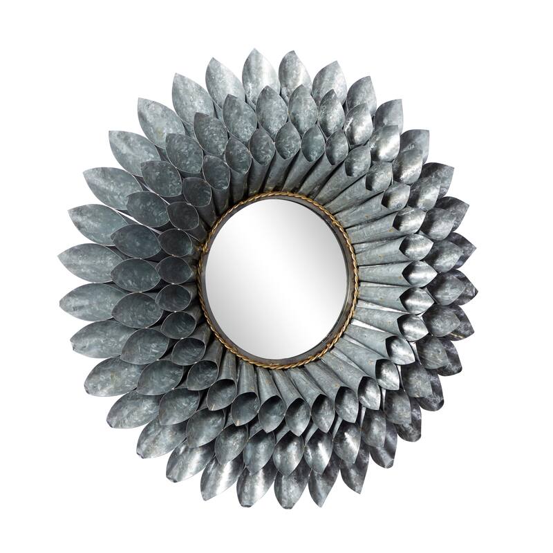 Grey Iron Contemporary Wall Mirror 32 x 32 x 4 - 32 x 4 x 32Round