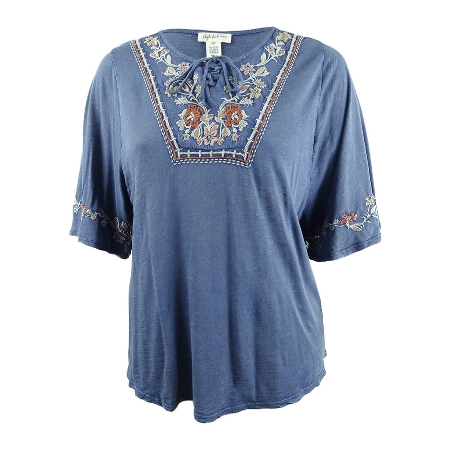 women's plus peasant tops