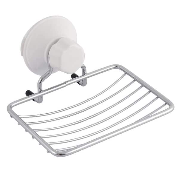 Bathroom Metal Wall Mounted Suction Cup Soap Rack Holder Dispenser -  Black,White,Silver Tone - Bed Bath & Beyond - 29305828