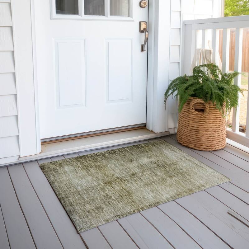 Machine Washable Indoor/ Outdoor Chantille Solid Ombre Rug